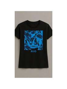 100% COTTON T-SHIRT HIGH QUALITY PRODUCT RIO PRINT - 黑色 - 查看 1