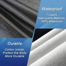 Black Waterproof SUV Car Cover ,YL Premium Black Car Cover With Reflective Strips, Dust-Proof And Scratch-Resistant Heavy-Duty 190T Fabric, Suitable For Sedans, High-Quality Hatchbacks And SUVs - 黑色 - 查看 8