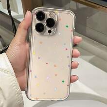 Funda de teléfono transparente de alta calidad, a la moda, simple, personalizada y creativa con estrellas pequeñas de color de  dopamine, diseño a prueba de golpes y anticaídas, resistente a las manchas y duradera, adecuada para  17/17 Pro/17 Pro Max/17 Air/ 16/16 Pro/16 Pro Max/16 Plus/ 15/15 Pro Max/15 Pro/15 Plus/ 14/14 Pro/14 Plus/14 Pro Max/ 13/13 Pro/13 Pro Max/12/12 Pro/12 Pro Max/11/11 Pro/11 Pro Max/XR/X/XS/XS Max. Es el regalo de cumpleaños perfecto para novias, novios, esposos, esposas, amigos o para uno mismo, novedoso y a la moda, adecuado tanto para hombres como para mujeres, con una carcasa suave de TPU espacial. - Transparente 2184 - Ver 2