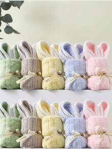 This Adorable Candy-Colored Rabbit-Shaped Soft Towel Set Includes A Small Rabbit-Shaped Hand Towel (19.69 Inches * 9.84 Inches When Unfolded), Suitable As A Wedding Gift, Mother's Day Gift, Father's Day Gift, Birthday Gift, Graduation Gift, Thanksgiving Gift, Christmas Gift, And More. - Multicolor - View 3