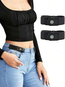 1 条/3 条隐形弹性腰带，百搭无扣设计，适合女性，适合牛仔裤、夏季休闲装、秋季学校装、秋季、万圣节 - 彩色 - 查看 12