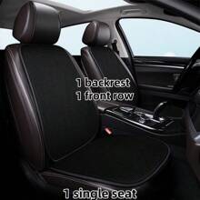Coussin de siège de voiture une place, coussin respirant universel en soie de glace toutes saisons avec poches de rangement et anti-dérapant, convient pour la plupart des berlines, SUV et autres modèles. Coussin de siège avant de voiture d'été en soie de glace universel unique