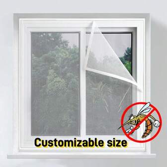 Pantalla personalizable ensect, pantalla de ventana antimosquito y malla antivaho, fácil instalación sin goteo, autoadhesión Net Red de mosaico blanca, ventana de hogar, red invisible