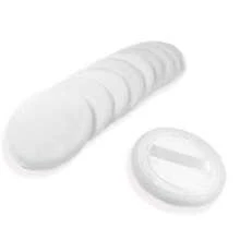 10 piezas de borlas de maquillaje con cinta, 6 cm, adecuadas para polvos sueltos y base (rosa/desnudo/blanco), cosméticos, asequibles, decoración de habitaciones, tocador, viajes, dormitorio, accesorios de maquillaje, borla de polvos, esponja de maquillaje, esponja de maquillaje - Multicolor - Ver 13