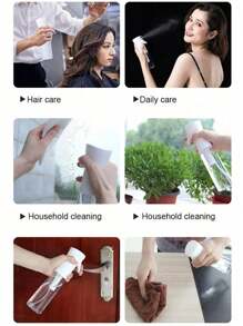 1pc 10ml/200ml/300ml High Pressure Continuous Automatic Fine Mist Spray Bottle, Hair Styling Tool, Suitable For Bathroom, Bedroom, Kitchen, Vanity, Salon, Hair Salon, Travel Essential, Multi-Purpose Sprayer, Refillable Bottle