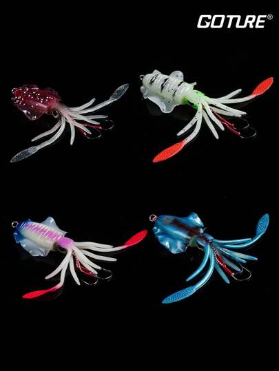 GOTURE طُعم سمكة القِرقِند المُضيء قي الظلام من Goture - قطعة واحدة ، طول 15 سم / 5.9 بوصة ، وزن 60 جرام / 2.1 أونصة ، طُعم ليّن ثمبطة ليالي الصيد