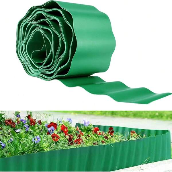 Valla de barrera flexible para jardín - Fácil de instalar en los bordes, la forma se determina por sí misma
