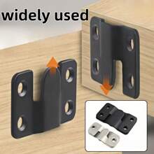 10 sets de supports de fixation d'images emboîtables, pinces en acier inoxydable pliées en Z avec 40 vis - Supports muraux ultra-résistants pour grands cadres, connecteurs de meubles, supports de canapé et de tête de lit, solution de fixation d'images | Design emboîtable | Pinces en métal durables, quincaillerie de fixation d'images