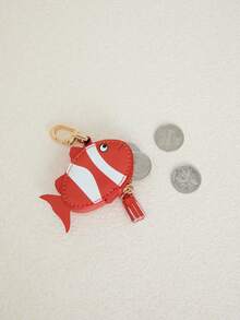 Portfel z zawieszką w kształcie ryby, uroczy breloczek z rybką błazenkiem, mini saszetka na pieniądze, kompatybilny z Airtag Girl, prezent dla kobiet, portfel, mini portfel, portfel, akcesoria plażowe, portfel na nadgarstek, portfel na monety, akcesoria plażowe