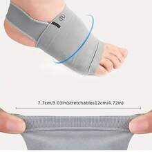 2 件足弓支撑绷带尼龙鞋垫足垫，男女通用足底筋膜炎袜子 - 灰色 - 查看 3