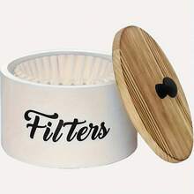 1 White Coffee Storage Box In Farmhouse Style - Wooden Storage Container Basket, Suitable Countertop Use - Coffee Bar Accessories, Stationery Organizer, Decor With Rural Charm - 白色大號 - 查看 2