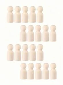 20/30 件空白木制指甲娃娃，DIY 木制娃娃身体，适用于艺术和工艺品，青少年涂鸦绘画工具