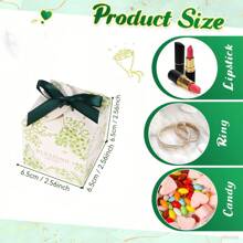 10pcs/1pc 2.5X2.5X2.5 Inch Mini Thank You Gift Boxes, Green Color With Bow Ribbon, Small Candy Bags, Gift Wrapping, Bulk For Birthday, Wedding, National Day, Shower (Green)