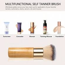 Bronze Tan Self Tanning Brush Self Tanner Applicator For Face Makup Kabuki Brush For Self Tanner Powder Foundation Bronzing Lotion Tanner Spray Tanning Mousse Shimmer Glow
