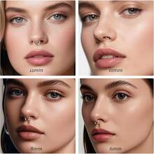Horseshoe Septum Rings Surgical Steel Nose Piercing Jewelry 6mm-12mm - 16g-6mm 8mm 10mm 12mm -銀色 - 查看 9