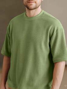 Kit 2 RelaxMax Men's Casual Oversized Textured Mesh Shirt - Black and Olive Green - View 2