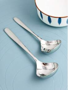 4 buc polonice de supă cu mâner lung din oțel inoxidabil durabil, ustensile de bucătărie ideale pentru restaurante cu supă, terci și oală fierbinte - Argint - Vizualizare 8