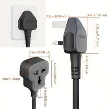 LIPWEL Lipwel 1 Way Gang 10 Meters Universal Outlet Power Extension Lead Cord, 1M, 1.8M, 5M,7M,10M Single Socket Cable Extender, 250V 13A 3250W One Plug Electric Wire For Desk, Table, Floor, Office, Car Black Suitable For UK, EU, US, Australia, Brazil, Switzerland, Italy, Denmark, South Africa Plug Series. Heavy-Duty Cable Extension Cord Socket For Outdoor Us