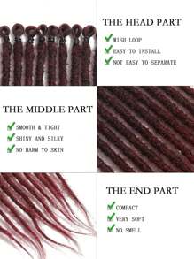 18 Inch / 24 Inch Dreadlock Extensions 0.6 Cm Width 20 Strands-Natural Black, Soft Hippie SE Dreads Synthetic Loc Extensions For Women And Men - Multicolor - View 11