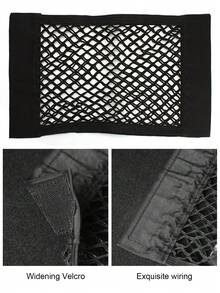1pc Durable Elastic Nylon Car Trunk Organizer Net - Backseat Hanging Storage Bag, No Power Needed, Black, Suitable For Home And Garage Storage And Organization For Women Storage Organizer Travel Essentials Back To School Dormitory Storage