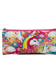 3 件可爱亮片滚动背包，适合男孩和女孩，适合小学背包，带午餐袋和笔袋，是送给男孩和女孩返校的最佳礼物（铅笔盒上的图案将随机发货） - 玫紅1048T - 查看 7