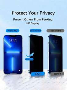 paquete de 1 Protector de pantalla de vidrio templado anti-espía compatible con 16/16 Pro Max/15/14/13/12/11 Pro Max Mini XR XS MAX - Brillante, resistente a rasguños, película protectora a prueba de roturas