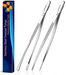 Pinzas de cocina de 12 pulgadas, pinzas finas, pinzas largas de acero inoxidable para cocinar alimentos, mariscos y barbacoa - 1 pinza 02 - Ver 10