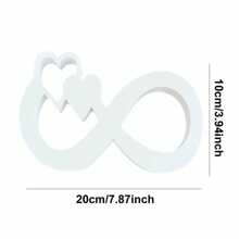 1pc Modern Minimalist White Infinity Symbol & Heart Decorative Accessory, Foam Board Desktop Decor, Suitable For Home Decor, Holiday Decor, Warm Wedding Theme Decor
