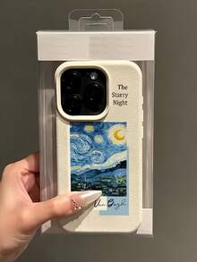 1 pieza Funda de teléfono a prueba de golpes con cobertura completa de TPU con patrón de pintura de arte inglés blanco compatible con Apple 16, 15, 14, 13, 12, 11 Pro Max, Series, versión internacional, no la versión nacional - Multicolor - Ver 4