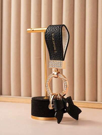 1 ชิ้น สายรัดข้อมือประดับโบว์อย่างสง่างาม, จี้พวงกุญแจรูปน่ารัก อุปกรณ์เสริมกระเป๋าสำหรับผู้หญิง