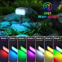 RGB Solar Lights, Waterproof Solar Lights, Solar Outdoor Lights, Wall Light/Lawn Light Dual Use, Intelligent Color Changing Light, Solar-Powered Color-Changing Spotlight, 7 Modes - Multicolor Solar Light, Outdoor Party Courtyard Lights, Ideal For Christmas, Walkways, Pools, Gardens, Driveways, Christmas Decorations.