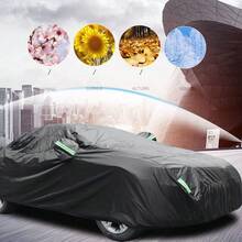 Black Waterproof SUV Car Cover ,YL Premium Black Car Cover With Reflective Strips, Dust-Proof And Scratch-Resistant Heavy-Duty 190T Fabric, Suitable For Sedans, High-Quality Hatchbacks And SUVs - 黑色 - 查看 9