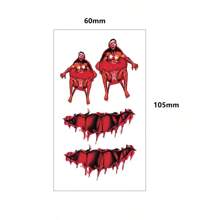 12 张超过 60 种设计疤痕纹身假血万圣节派对装饰服装化妆临时纹身恐怖伤口可怕血伤贴纸