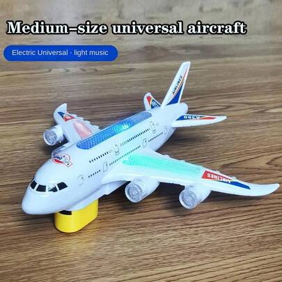 Juguete de avión A380 con luces, sonido, función de caminar eléctrica, adecuado como regalo de fiesta de cumpleaños para niños y niñas (baterías no incluidas), con un diseño de modelo realista. Juguetes para niños, juguetes de helicóptero, juguetes de niños, juguete de avión grande, modelo de avión, juguetes de niños, de vuelta a la escuela