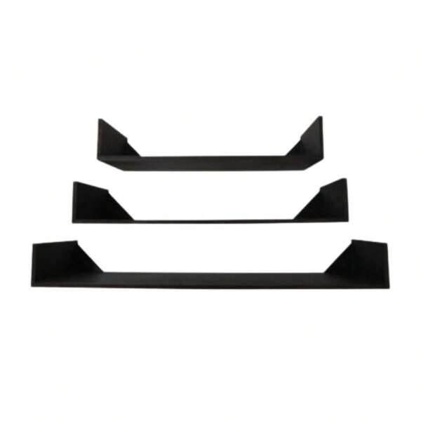 Kit 3 Prateleiras U Parede Nicho Mdf Livros Cor Branco Preto