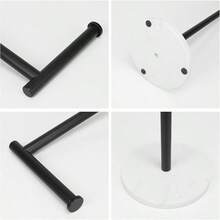 DSGSGSRSD Bath Toilet Paper Holder Stand- Modern Tissue Roll Holder Standing With Balanced Base, Rustproof Toilet Roll Holder For Bathroom/Kitchen Countertop (Matte Black, Metal Base) - Matte Black - View 3