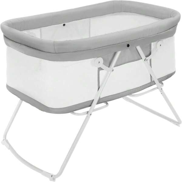 UBRAVOO Babybett, 2-in-1-Babybetten und Babywiegen, Einfach Zusammenklappbares Reisebett mit Matratze Inklusive, Multifunktionales Stubenwagen Baby für Neugeborene-Khaki