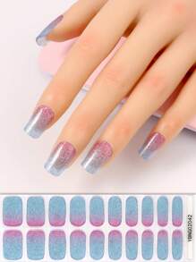 20/40 Fait référence à la bande d'ongles en gel semi-durcissant de couleur dégradée, autocollant en gel d'ongles durcissant aux UV, convient pour les UV, facile à utiliser et à retirer