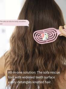 Sanrio 21pcs Cute Kitty Fluffy Design Detangling Hair Brush Set With Hair Ties