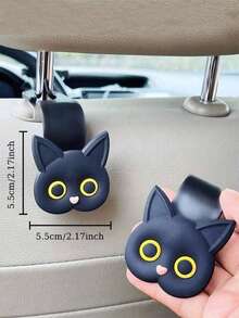 1 Stück 3D Cartoon Katze Auto Kopfstützen Haken, Universal Auto Zubehör Organizer, Zusätzlicher Aufhänger für Einkaufstüten, Handtaschen, Geldbörsen, Jacken, süße Auto Dekoration, Autositz Rückenlehnen Aufhänger