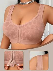 MEIYATING Sujetador sin aros de encaje, talla grande, de cobertura total, suave y transpirable para mujeres