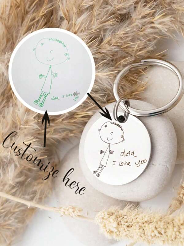 Gifts For Family, Dad, Mom, Drawing Keychains, Hand Drawn Souvenirs, Personalized Art Keychains, Customized Portrait Carving Keychains, Customized Handwritten Drawings