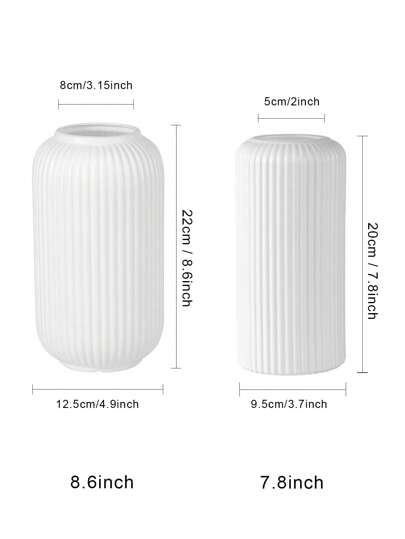 1/ Ceramic Look Plastic Composite Vase, Unbreakable Height 7.8 Inch Tabletop Dried Flower Vase Pampas Grass ation Artificial Home Bohemian Wedding Tafel Room Glass view 2