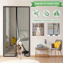 1 套磁性纱门（黑色），自密封重型免提网状隔断，防虫 - 黑色 - 查看 9