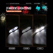 1 pieza Linterna frontal LED conveniente con sensor de movimiento, recargable, impermeable, adecuada para camping al aire libre, iluminación de emergencia en el hogar