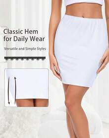 Women's Half Slip For Under Dress Short Petticoat Above Knee Under Slips For Women Under Dresses Size S-XXL - trắng - Xem 4