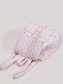 Back To School Campus Cute Cartoon Backpack, Large Capacity Student Bookbag, Sweet & Fashionable Versatile Commuter School Bag For High School & College - Pink - View 5