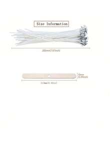 165pcs/Set Candle Wicks, 20cm/7.87in Pre-Waxed Low Smoke Candle Making Kit, Includes 100pcs Wicks, 5pcs Wick Holders And 60pcs Glue Dots, Suitable For Soy Beeswax Candle Making For Adults - White - View 3