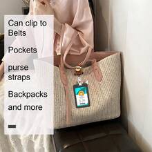 1 Stylish And Cute Santa Claus Collection Decorative Glitter Acrylic Snap Lanyard Clip - Glitter Acrylic Snap Lanyard Clip For Nurses, Friends And Family, Ideal For Parties And Holiday Gifts (Multi-Color)