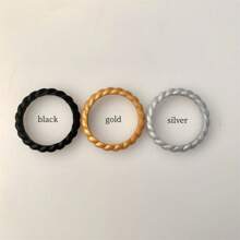 Conjunto De 3 O 10 Anillos De Silicona Trenzada Delgados Para Mujeres, Diseño Deportivo Y Flexible